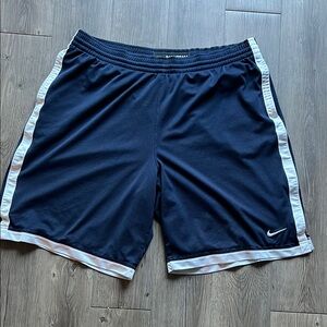 Nike Blue and White Athletic Shorts Moisture-Wicking Design